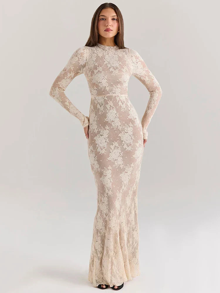 שמלת תחרה-אוליב